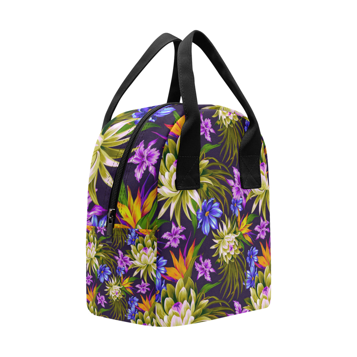 Water Lily Pattern Print Design WL08 Insulated Lunch Bag