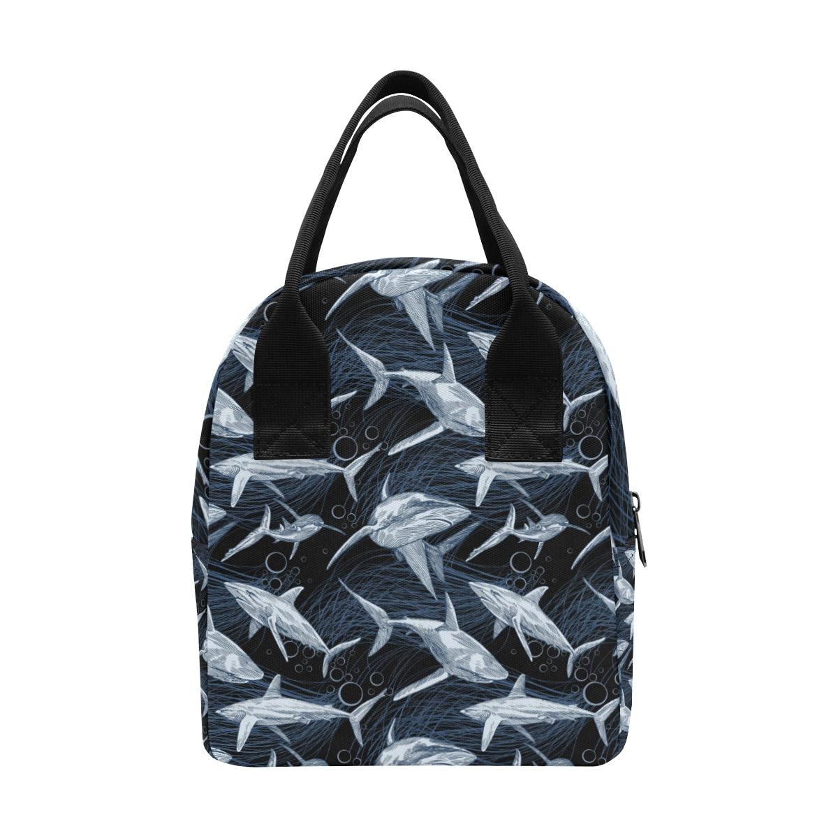 Shark Print Pattern Insulated Lunch Bag
