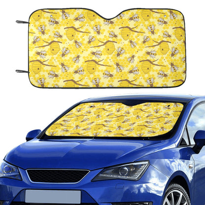 Bee With Honeycomb Print Design LKS302 Car front Windshield Sun Shade