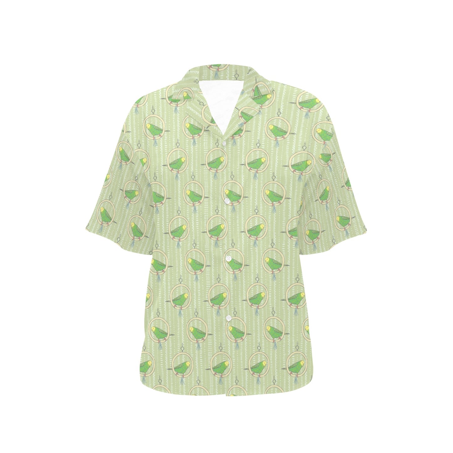Budgerigar Pattern Print Design 02 Women's Hawaiian Shirt
