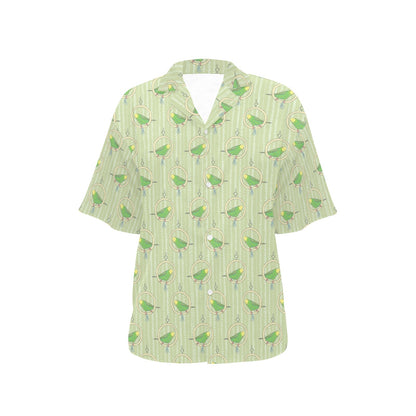 Budgerigar Pattern Print Design 02 Women's Hawaiian Shirt