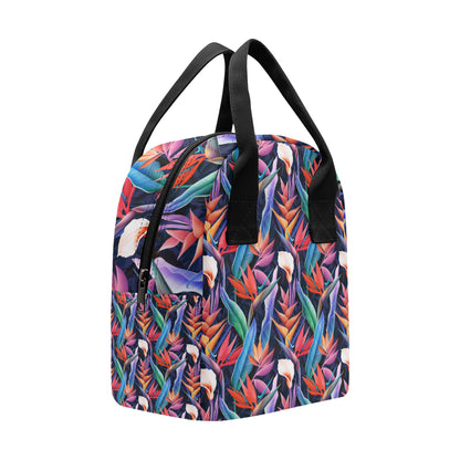 Tropical Flower Pattern Print Design TF023 Insulated Lunch Bag