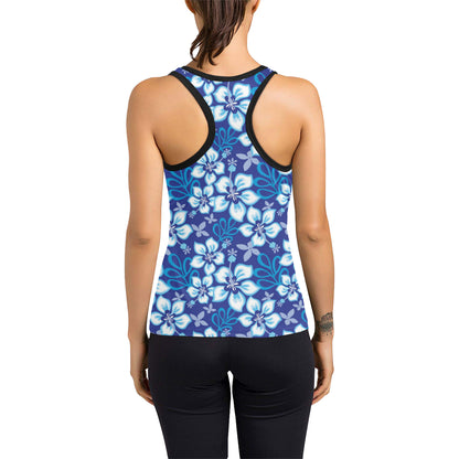 Hibiscus Pattern Print Design HB04 Women's Racerback Tank Top
