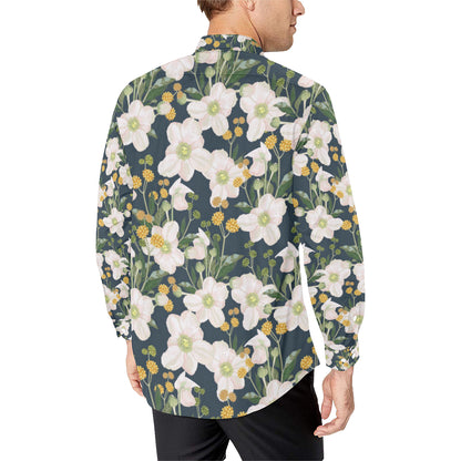 Anemone Pattern Print Design AM04 Men's Long Sleeve Shirt