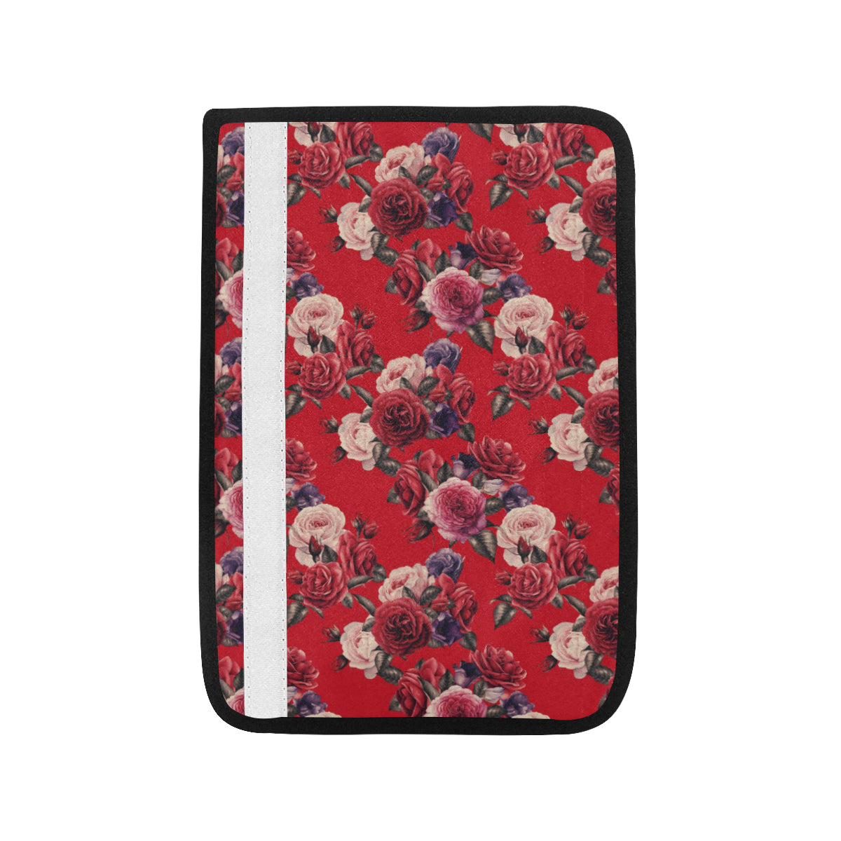 Rose Red Pattern Print Design RO07 Car Seat Belt Cover