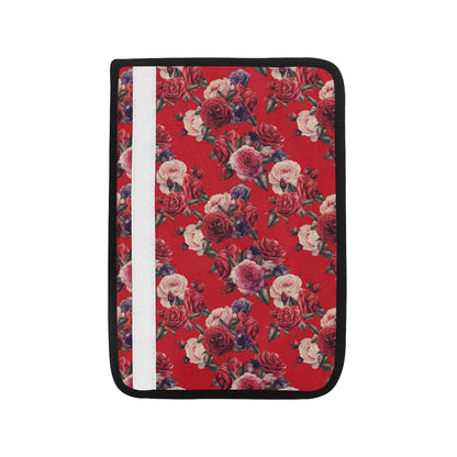 Rose Red Pattern Print Design RO07 Car Seat Belt Cover