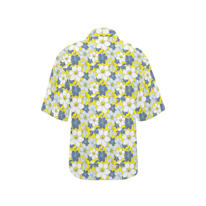 Daffodils Pattern Print Design 01 Women's Hawaiian Shirt