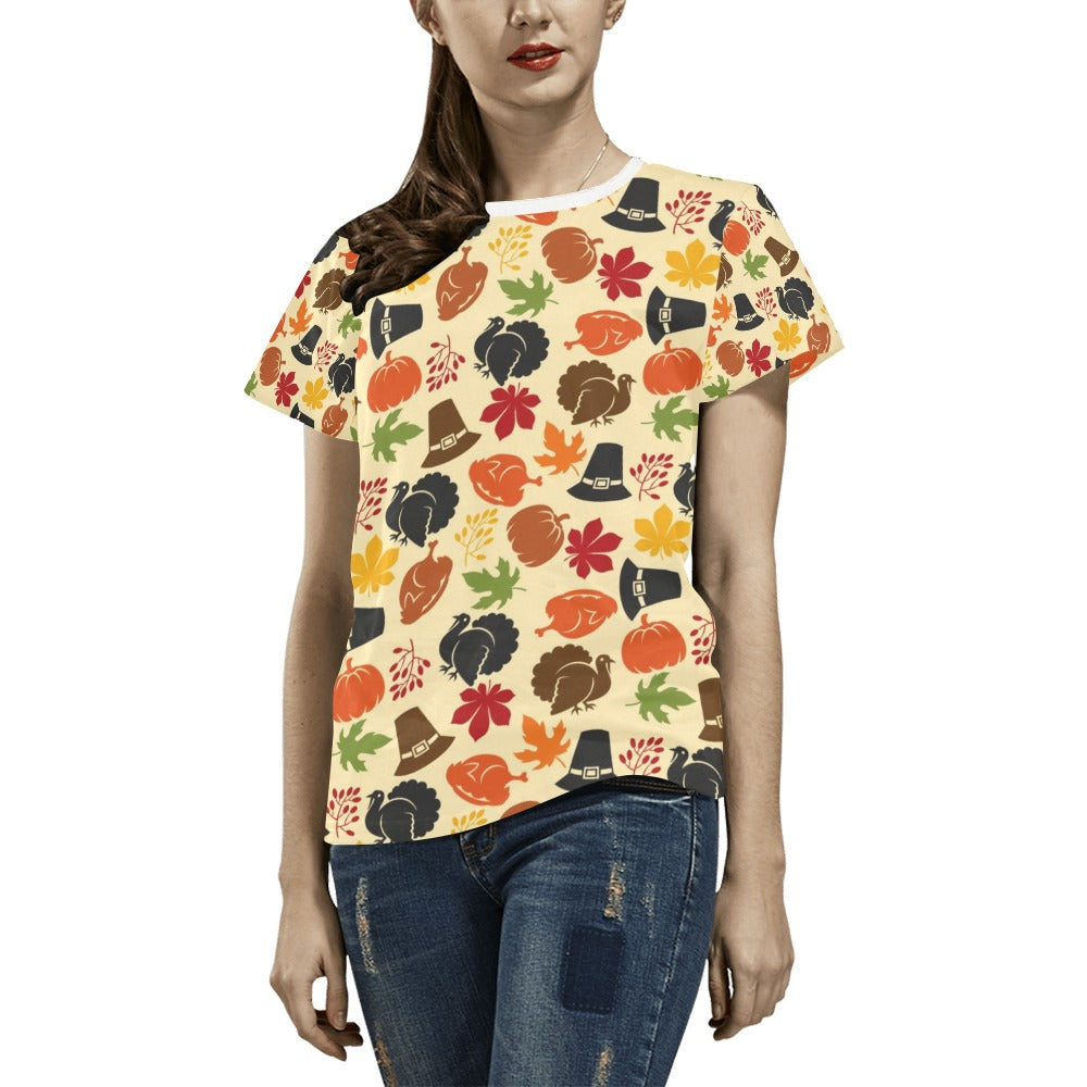 Thanksgiving Print Design LKS303 Women's  T-shirt