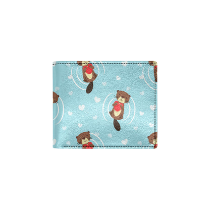 Sea Otter Cute Pattern Print Design 04 Men's ID Card Wallet