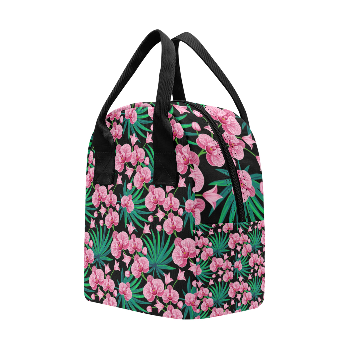 Orchid Pink Pattern Print Design OR06 Insulated Lunch Bag