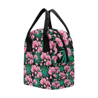 Orchid Pink Pattern Print Design OR06 Insulated Lunch Bag