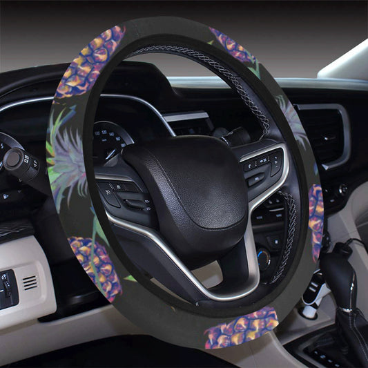 Pineapple Pattern Print Design PP04 Steering Wheel Cover with Elastic Edge