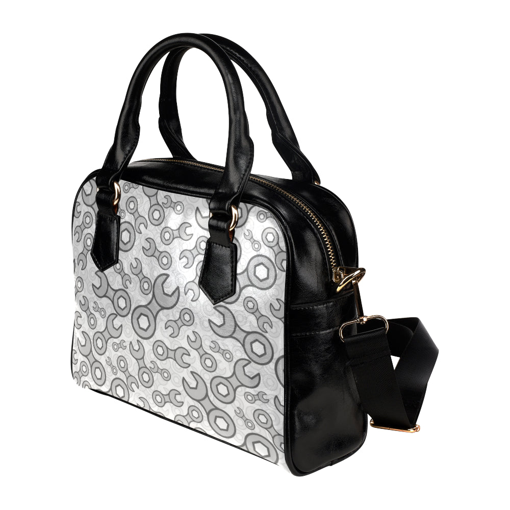 Mechanic Pattern Print Design 05 Shoulder Handbag