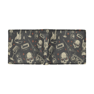 Rock and Roll Skull Pattern Print Design A03 Men's ID Card Wallet