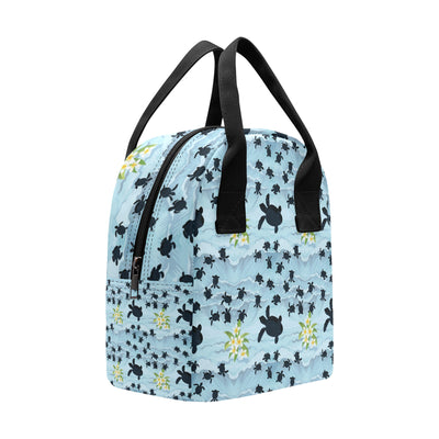 Sea Turtle Pattern Print Design T011 Insulated Lunch Bag