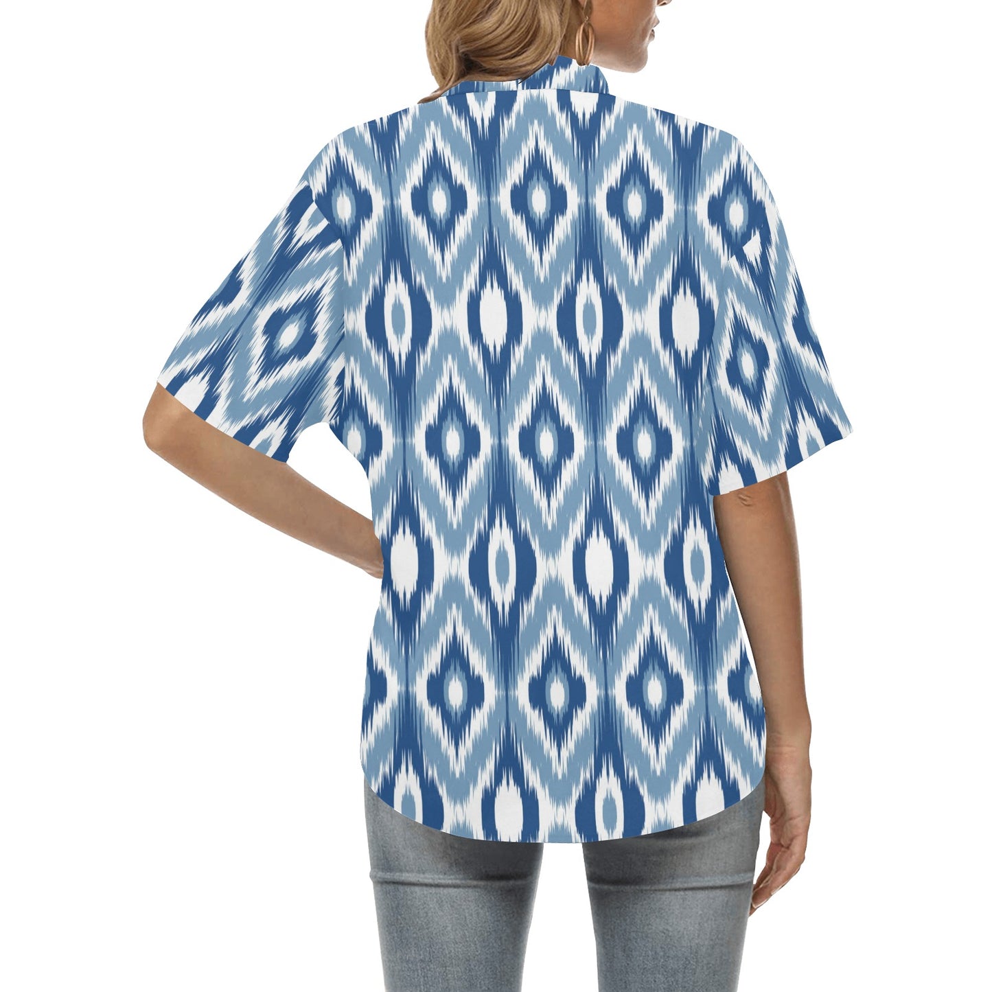 Ikat Pattern Print Design 03 Women's Hawaiian Shirt