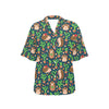 Hedgehog Cactus Pattern Print Design 04 Women's Hawaiian Shirt