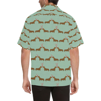 Dachshund Pattern Print Design 02 Men's Hawaiian Shirt