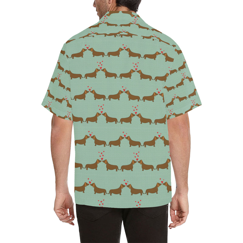 Dachshund Pattern Print Design 02 Men's Hawaiian Shirt