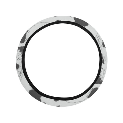 Panda Pattern Print Design A02 Steering Wheel Cover with Elastic Edge