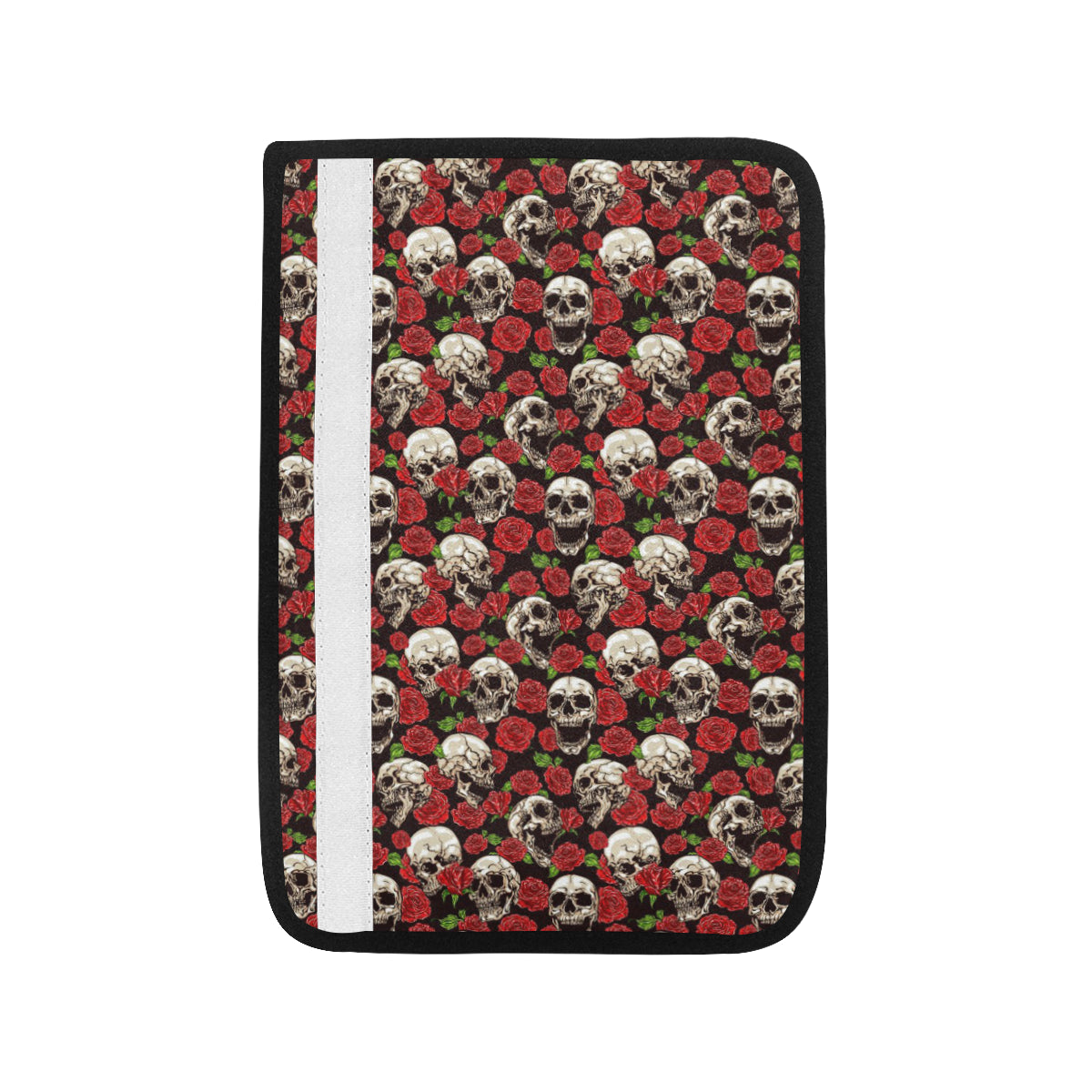 Skull Roses Design Themed Print Car Seat Belt Cover