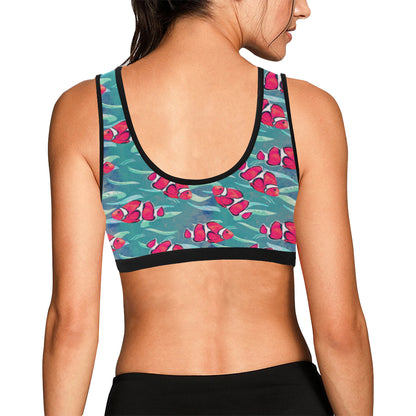 Clownfish Pattern Print Design 02 Sports Bra