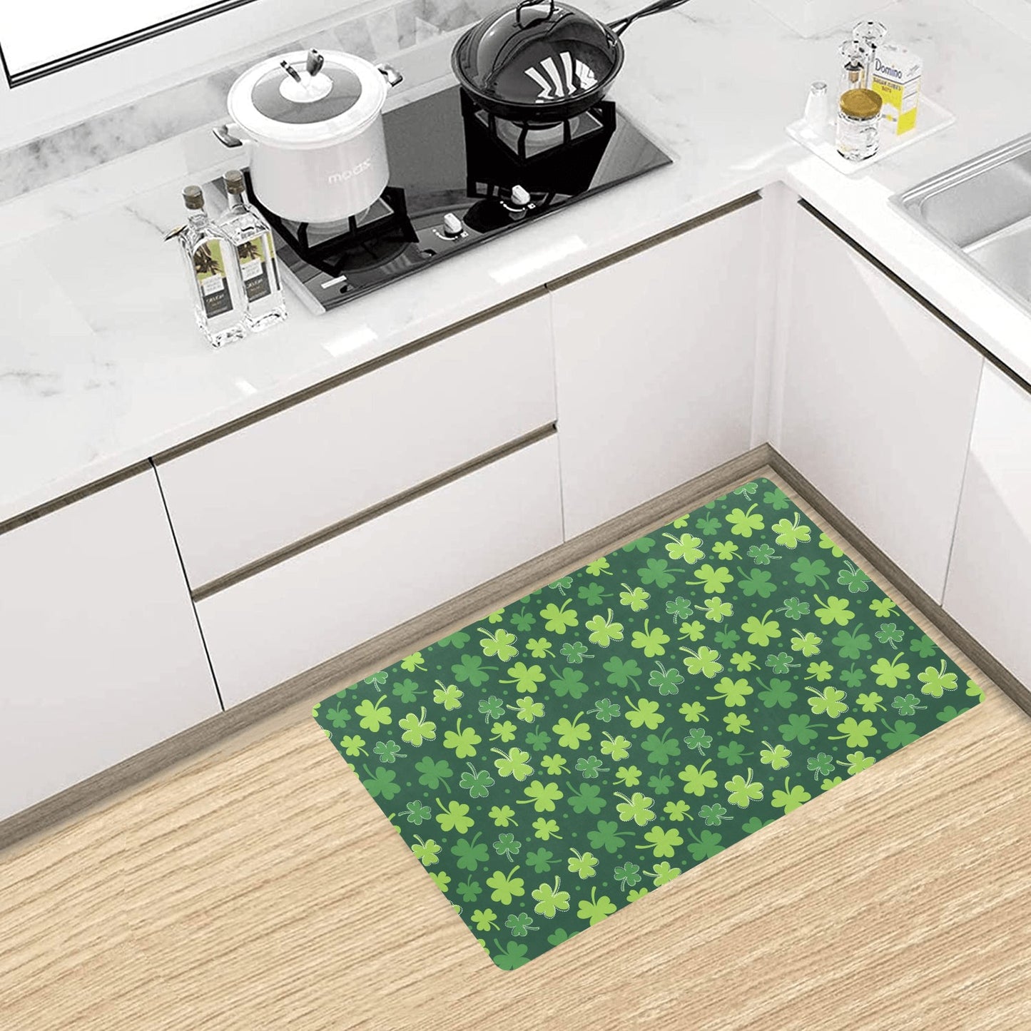 Clover Pattern Print Design 02 Kitchen Mat