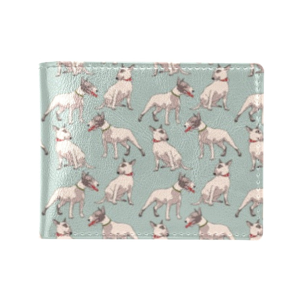 Bull Terrier Cute Print Pattern Men's ID Card Wallet