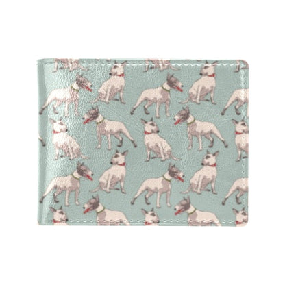 Bull Terrier Cute Print Pattern Men's ID Card Wallet