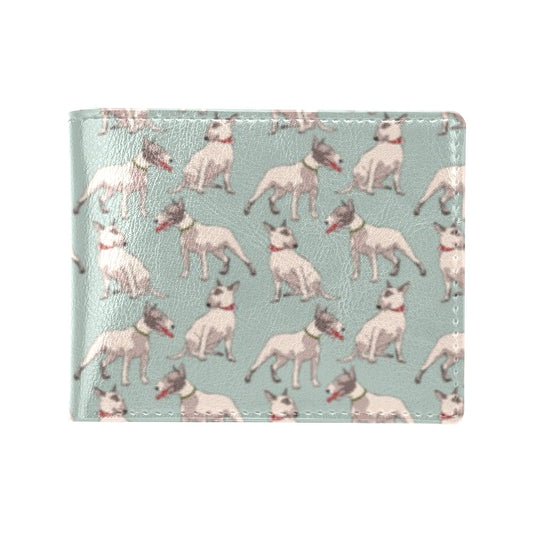 Bull Terrier Cute Print Pattern Men's ID Card Wallet