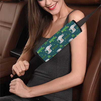 Llama Cactus Pattern Print Design 013 Car Seat Belt Cover