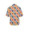 Nautical Pattern Design Themed Print Women's Hawaiian Shirt