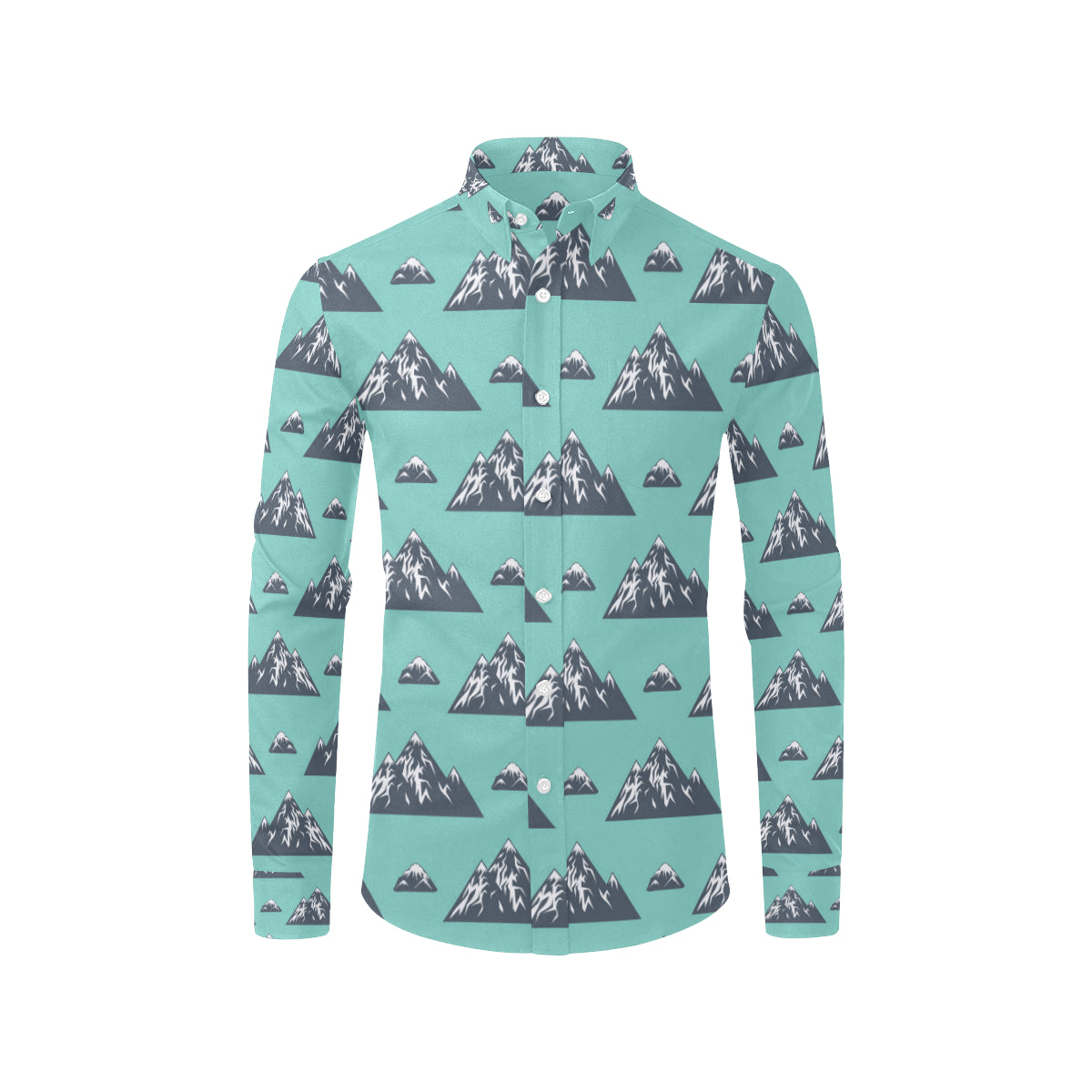 Mountain Pattern Print Design 01 Men's Long Sleeve Shirt
