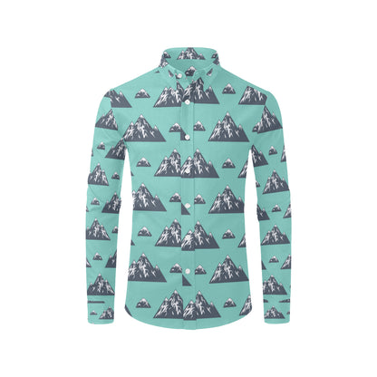 Mountain Pattern Print Design 01 Men's Long Sleeve Shirt