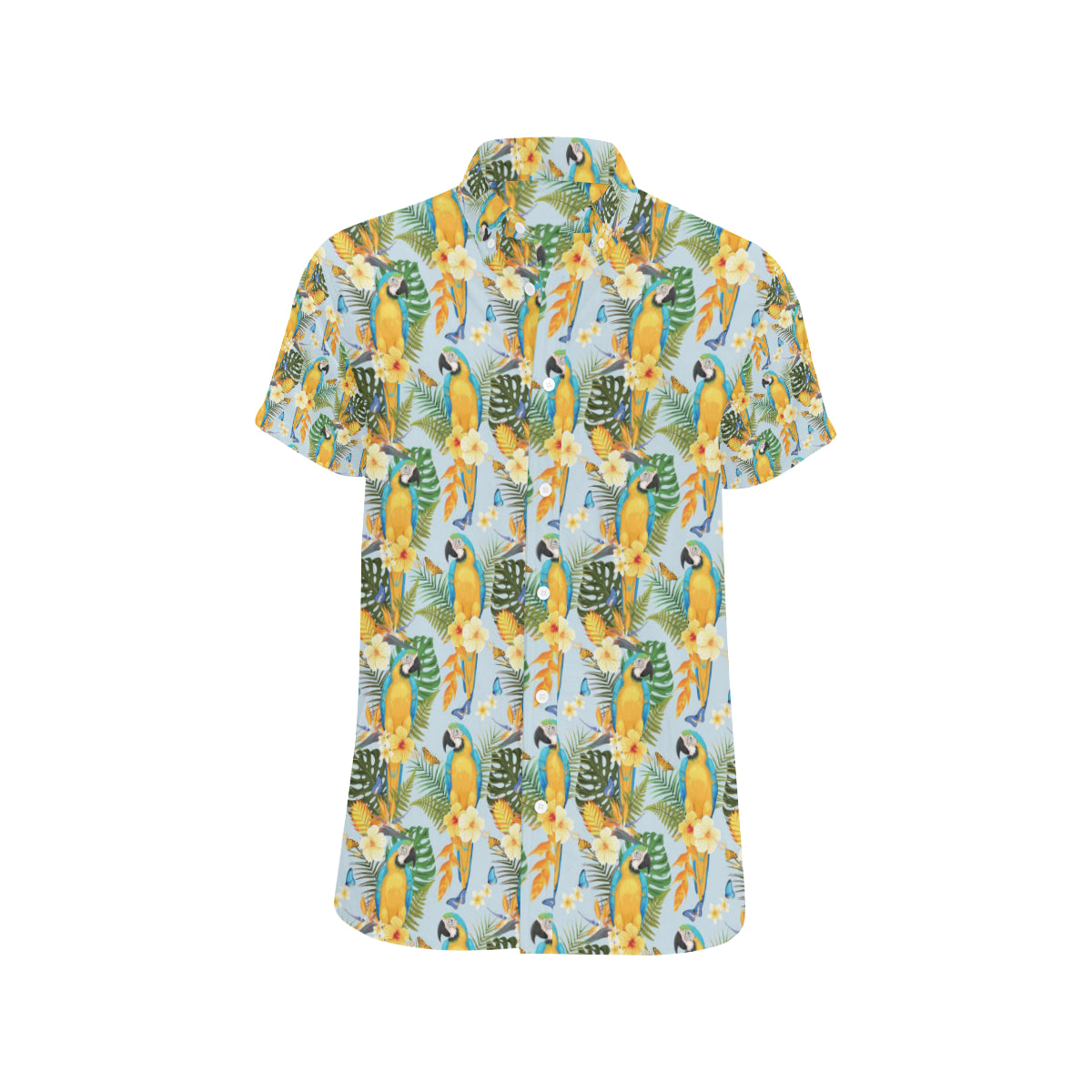 Parrot Pattern Print Design A04 Men's Short Sleeve Button Up Shirt