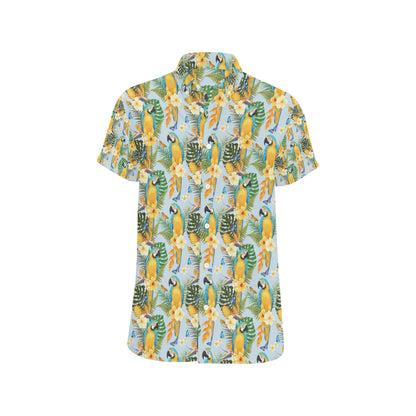 Parrot Pattern Print Design A04 Men's Short Sleeve Button Up Shirt