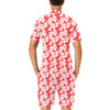 Flower Hawaiian Hibiscus Red Background Print Men's Romper