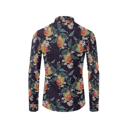 Pear Pattern Print Design PE02 Men's Long Sleeve Shirt