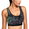 Tropical Palm Leaves Pattern Brightness Sports Bra