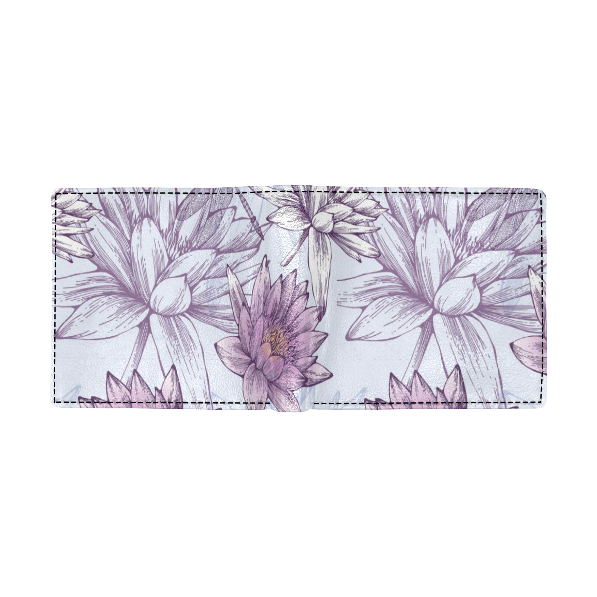 Water Lily Pattern Print Design WL01 Men's ID Card Wallet