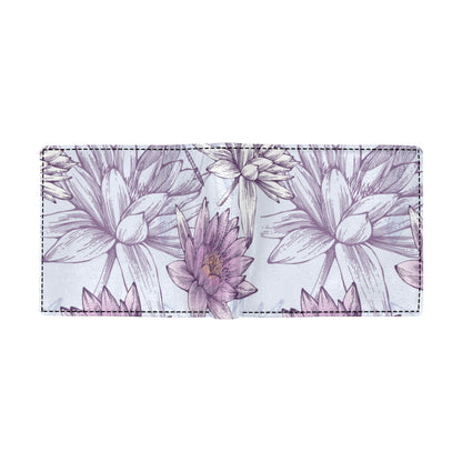 Water Lily Pattern Print Design WL01 Men's ID Card Wallet