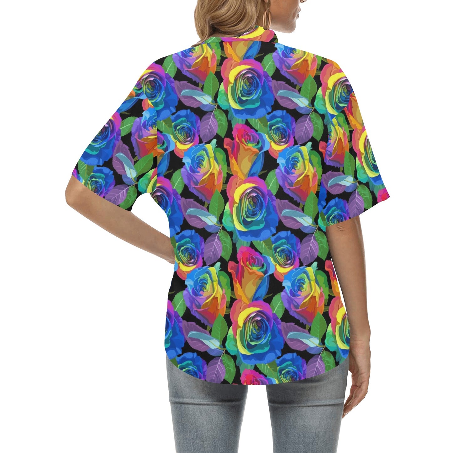 Rose Pattern Print Design RO02 Women's Hawaiian Shirt