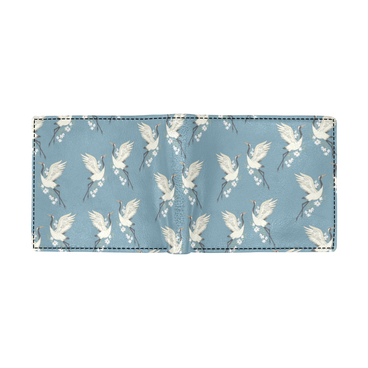 Crane Pattern Print Design 05 Men's ID Card Wallet
