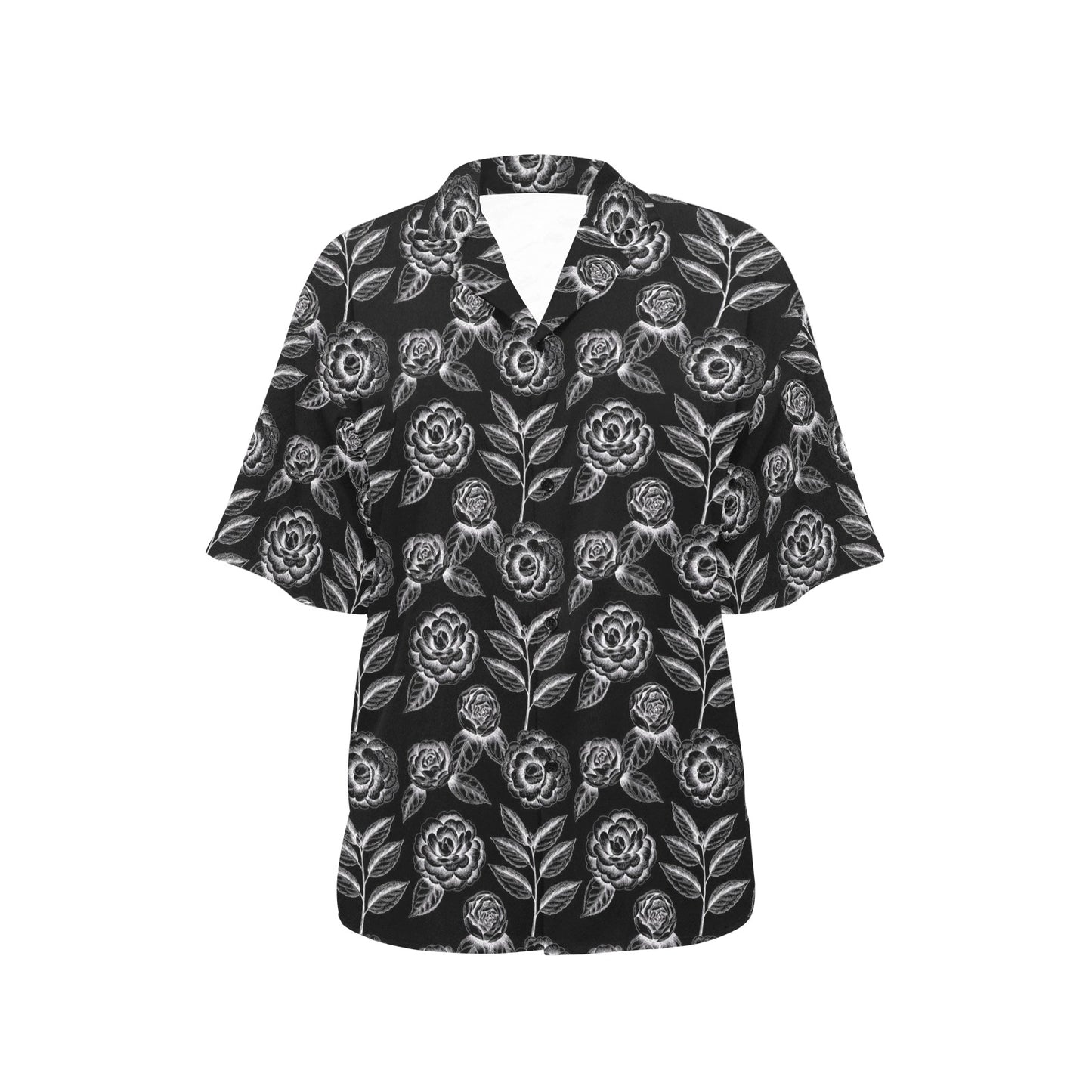 Camellia Pattern Print Design 02 Women's Hawaiian Shirt