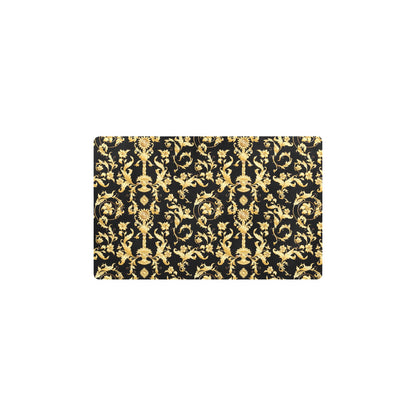 Baroque Golden Pattern Print Design 04 Kitchen Mat
