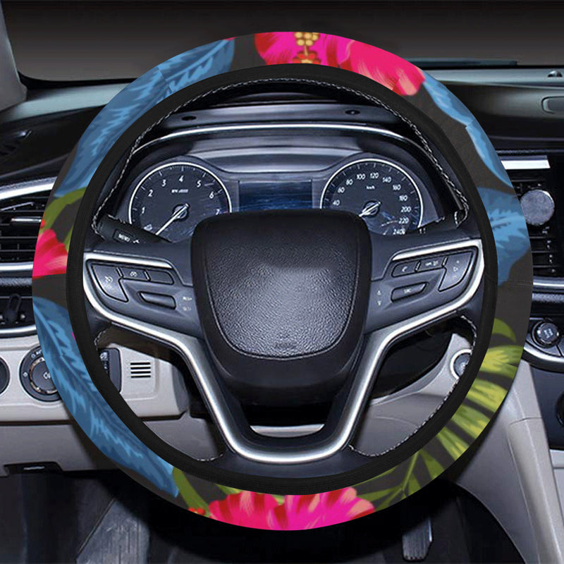 Bird Of Paradise Pattern Print Design BOP014 Steering Wheel Cover with Elastic Edge