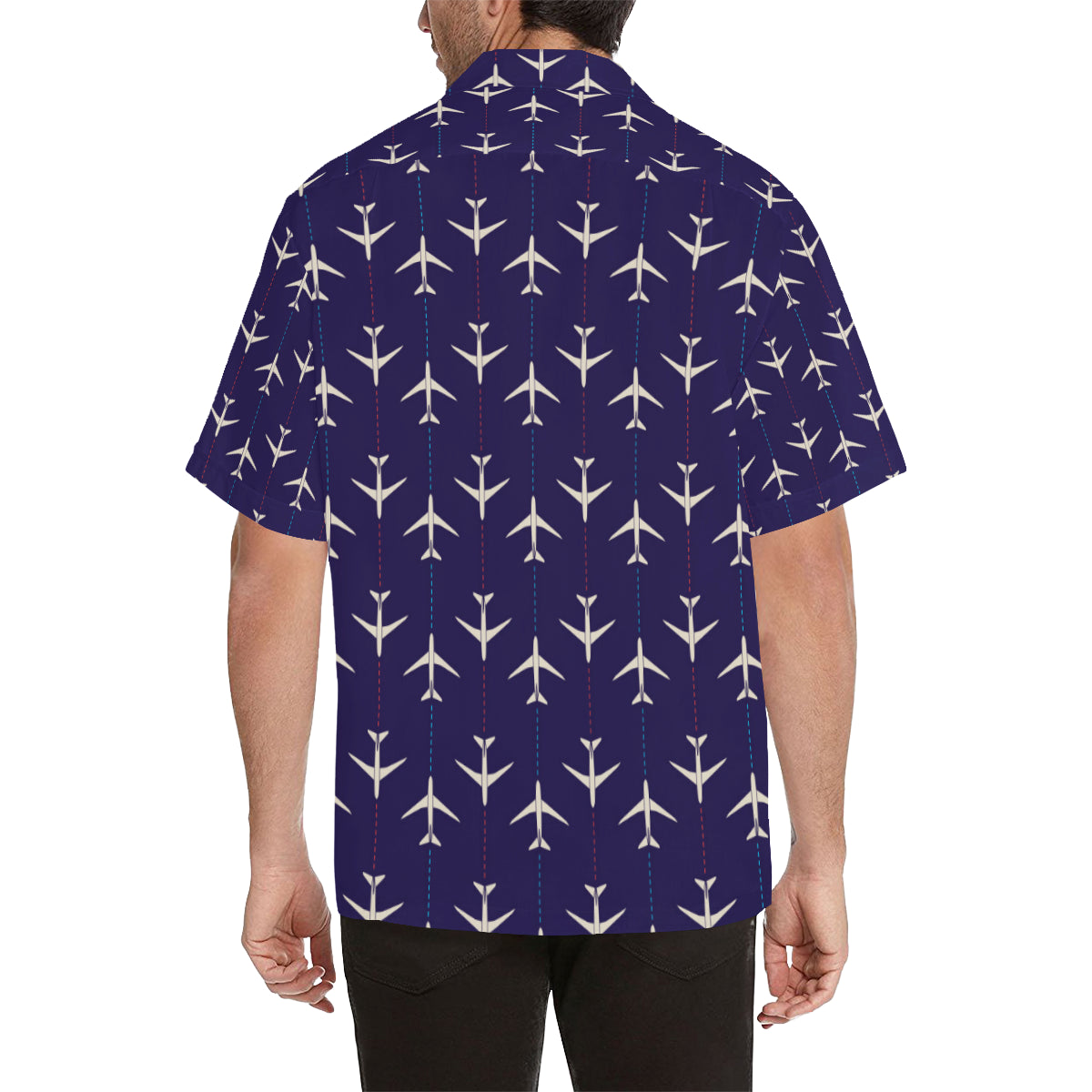 Airplane Pattern Print Design 03 Men's Hawaiian Shirt