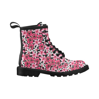 Flower Hawaiian Pink Red Hibiscus Print Women's Boots