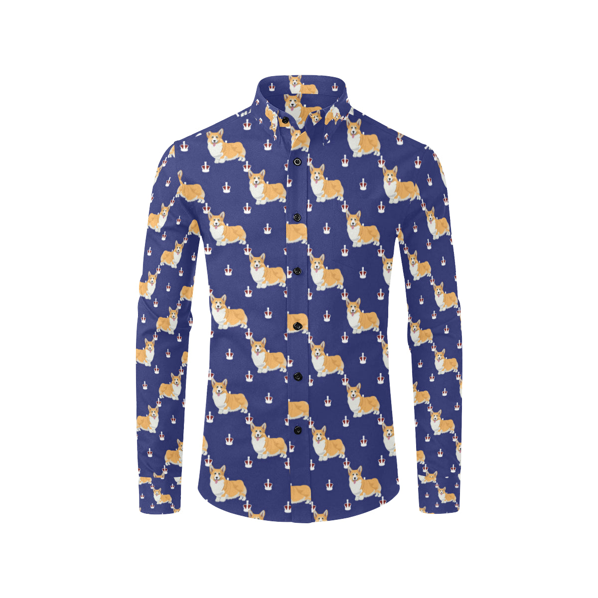 Pembroke Welsh Corgis Pattern Print Design A07 Men's Long Sleeve Shirt