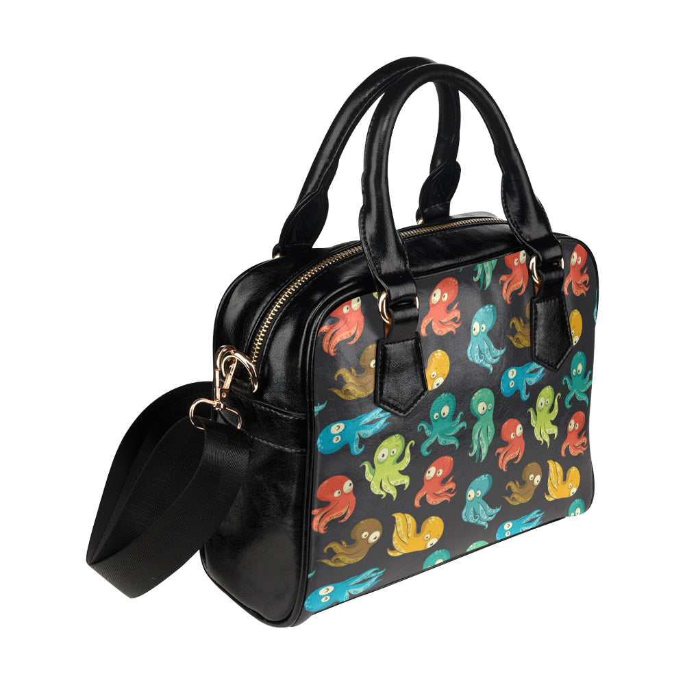 Octopus Pattern Print Design A01 Shoulder Handbag